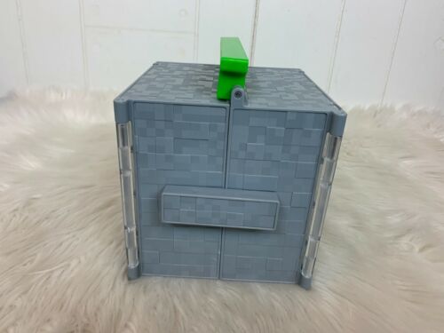 Juego de viaje Minecraft cubo de almacenamiento gris 2014 Mattel juguete para niños plástico 6"x6,5" - Imagen 5 de 6