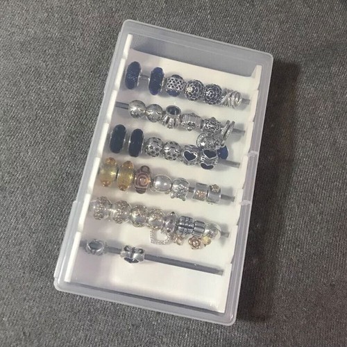 Acrylic Charms Box Beads Display Storage Container Bracelet Necklace Tray w/ Lid - Picture 3 of 15