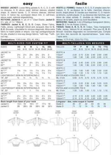 NÄHMUSTER Damen Kleidung formelle Jacke Achselzucken Schal Übergröße 5529 - Bild 3 von 3