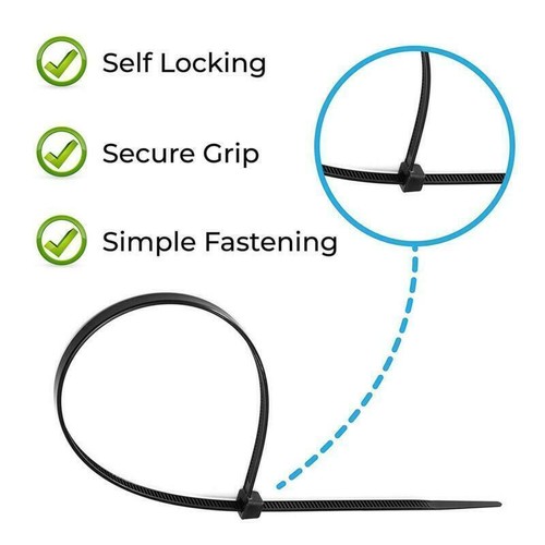 Cable Ties Nylon Zip Tie Wraps Strong Long All Sizes & Colours Upto 25% DISCOUNT - Picture 10 of 12