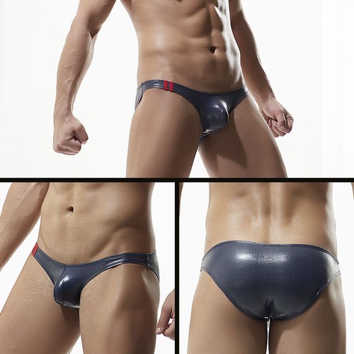 Herren Kunstleder glänzende Dessous G-String niedrig erhöhter Slip Tanga Unterwäsche Clubwear - Bild 6 von 17