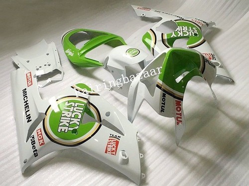 Kit de carenado por inyección ABS 2003 ZX6R 636 LUCKY STRIKE verde blanco blanco - Imagen 3 de 4