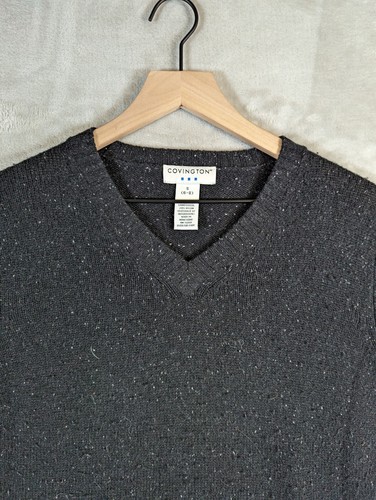 Covington Sweater Mens M 80% Lambswool Pullover Long Sleeve V Neck Black - Picture 6 of 10