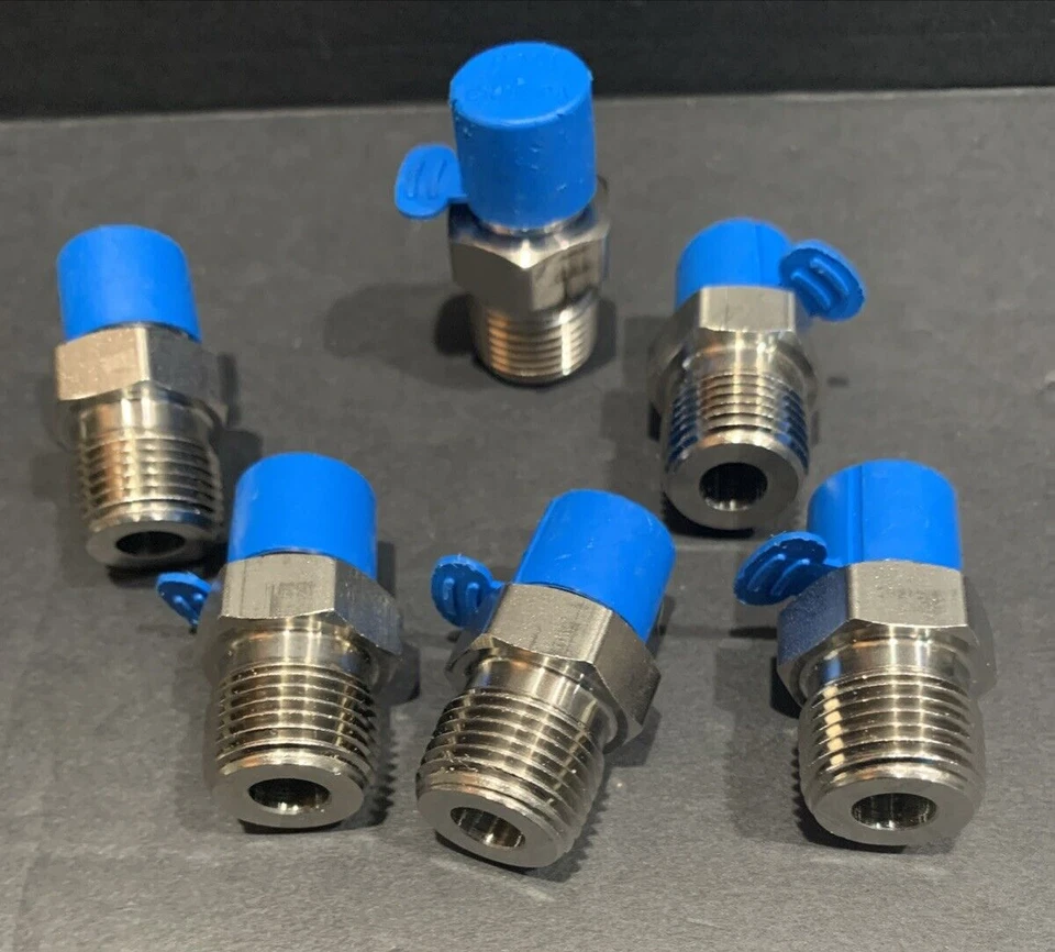 PARKER SS316 5/8 X 1/2” (Male) AN816-10-8K ASTM A389Hose Fitting Lot Of 6 NEW - Image 2 of 4