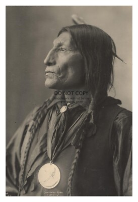 CHIEF WOLF ROBE CHEYENNE NATIVE AMERICAN SIDE-PROFILE PORTRAIT 4X6 PHOTO