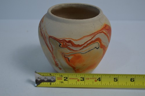 Vintage Nemadji Pottery USA Orange Swirl Red Clay Collectible Native - Picture 19 of 19