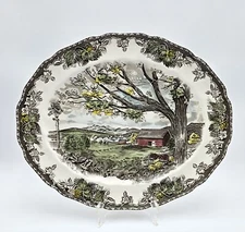 Johnson Brothers Friendly Village 13.5-in Oval Serving Platter Harvest Time