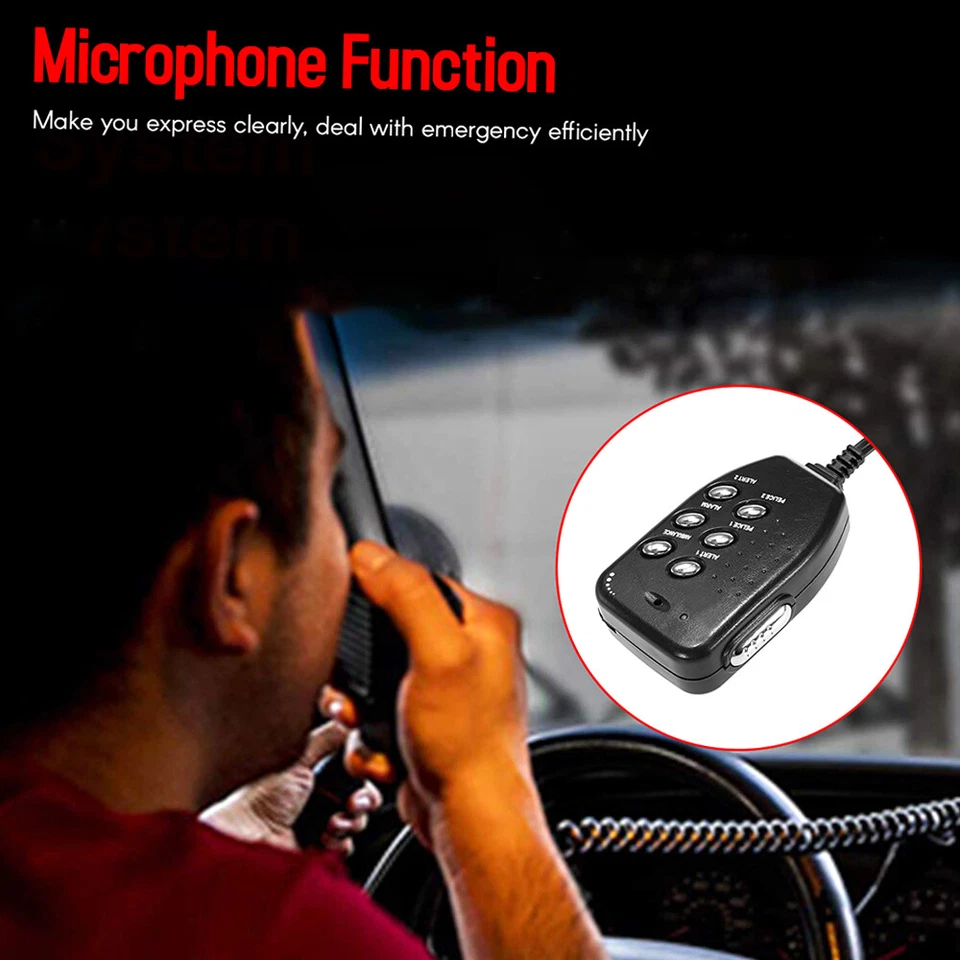 Kit de sistema de micrófono de altavoz de bocina de megáfono de fuego de 6 sonidos para automóvil T5W5 Foto 2 de 4