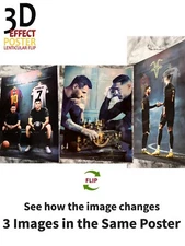 Lionel Messi,Cristiano Ronaldo-3D Poster ,3D Lenticular-3 Images Change