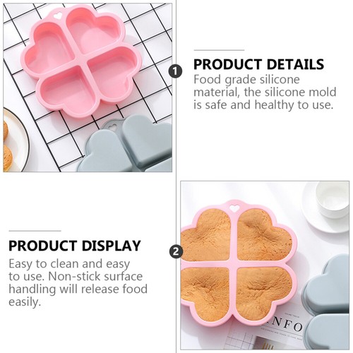 3 Count Love Heart-shaped Silicone Mold Cupcake Baking Pan for Cakes - Picture 12 of 12
