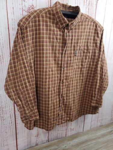 Columbia Sportswear Shirt Mens 3X Brown Plaid Cotton Long Sleeve Button Down - Picture 3 of 15