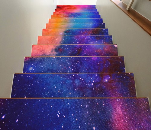 3D Purple Stars I206 Stair Risers Decoration Photo Mural Vinyl Decal Wallpaper E - Picture 2 of 6