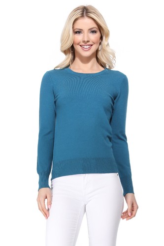YEMAK Women's Long Sleeve Crewneck Soft Casual Pullover Sweater MK5500 (S-XL) - Picture 36 of 36