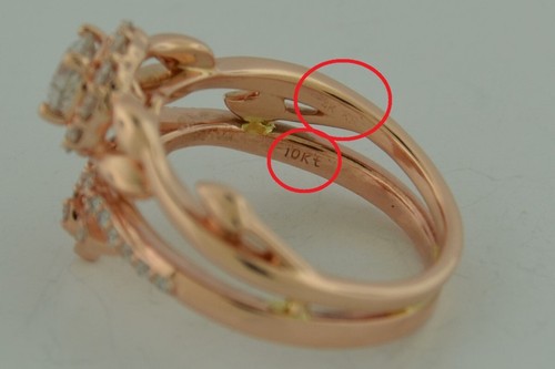 Diamond Wedding Set 41 Diamonds 1.25ctw 14K & 10K Rose Gold 6.3g Sz: (FCO017469) - Picture 12 of 12