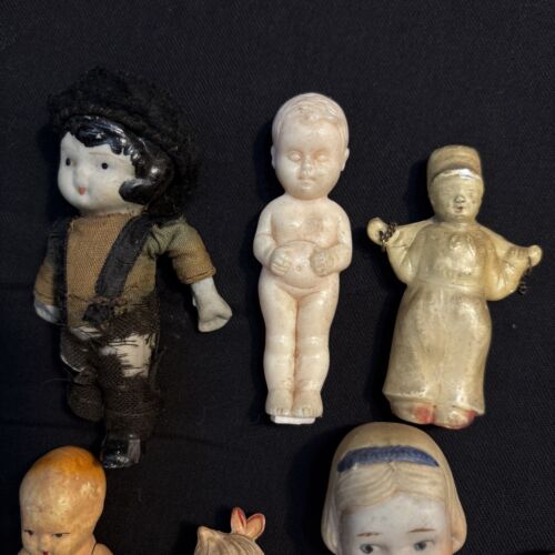 Posten 21+ Vintage Miniatur Baby Puppen Biskuit Kunststoff Kreidegeschirr geformt Kostenloser Versand! - Bild 2 von 20