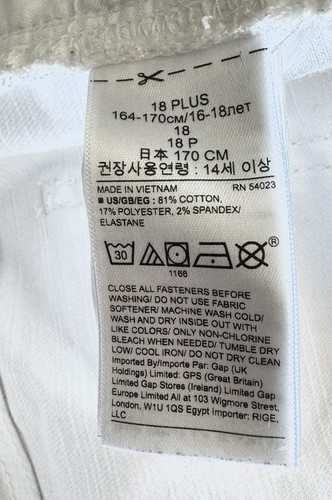 XLNT SZ 18 Teen XXL Gap Girls Classic White Denim Cuffed Cotton Shorts Stretch - Picture 6 of 6