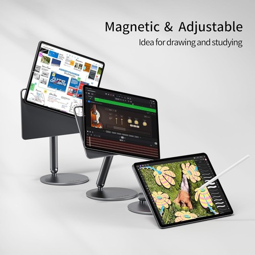 LULULOOK Foldable Magnetic iPad Stand 360° Rotation Adjustable for iPad Pro 12.9 - Picture 6 of 8