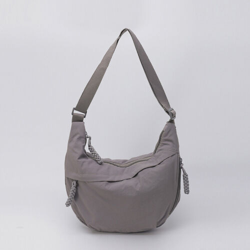 Nylon Trendy Crescent Bag with Zipper Tote Handbag Hobo Shoulder Bag for Women - Picture 20 of 22