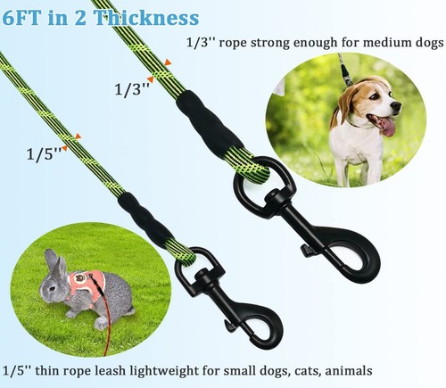 1/3" Rope Dog Leash 6 Foot Lightweight Sturdy Dog Walking Leash with Rotating... - Picture 2 of 8