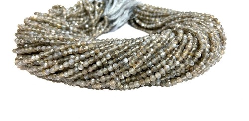 Natural Grey Moonstone Faceted Rondelle Beads Moonstone jewelry Gemstone Beads - Picture 2 of 4