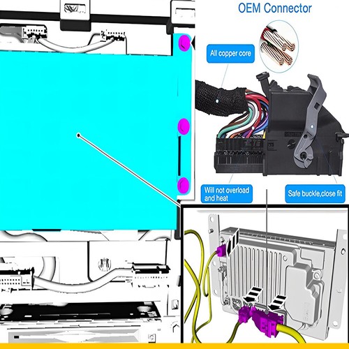 Plug&Play 4" 8" TO Conversion Power Harness PNP For Ford SYNC1 to SYNC 3 Upgrade - Foto 8 di 12