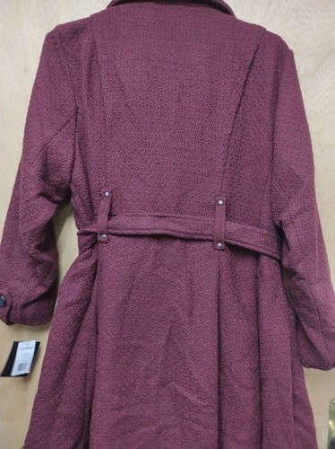 Steve Madden Merlot Drama Belted Overcoat Women’s Size 3XL - Picture 5 of 6