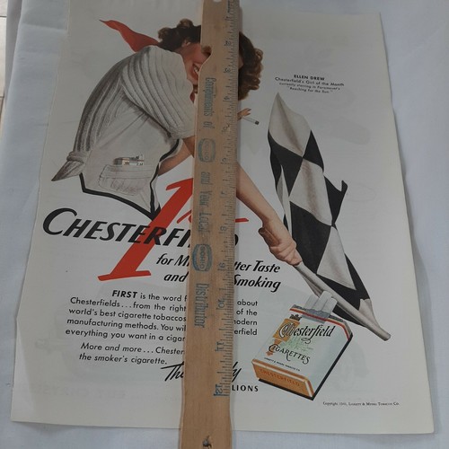 CHESTERFIELD CIGARETTES W actress ELLEN DREW & CHRYSLER 1941 Vtg orig Print Ads - Picture 6 of 9