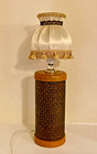 VTG Wicker Rattan & Wooden Table Lamp MCM Retro Boho Home Decor