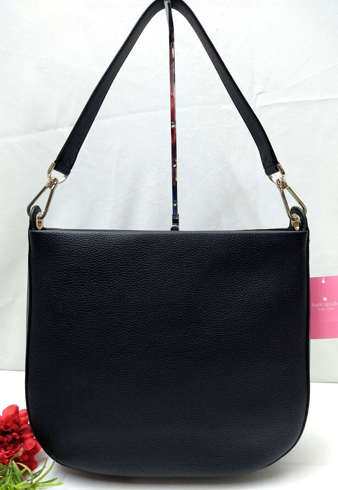 Kate Spade Lexy borsa a tracolla nera in pelle ciottolata con cerniera con chiusura Nuova con etichette $399