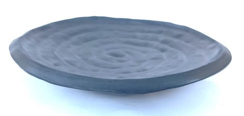 Heavy Duty Melamine Round Plate Dish Dinnerware 8-1/2 In Annual Ring Like Black - Picture 3 of 5