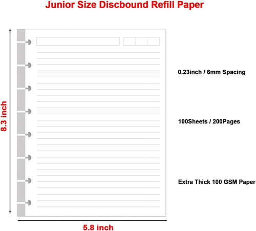 (2 Pack) A5 TUL Discbound Lined Refill Paper, 8 Disc Hole Punched Ruled Filler P - Picture 2 of 12