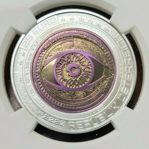 2020 AUSTRIA 25 EURO SILVER NIOBIUM BIG DATA NGC MS 70 SCARCE PERFECTION - Picture 3 of 5