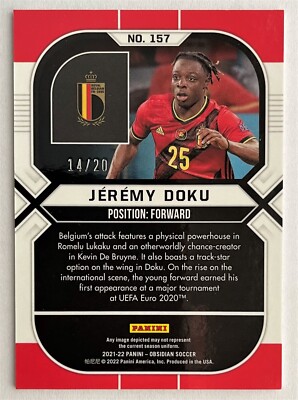 DOKUページ 2021-22 PANINI OBSIDIAN JEREMY DOKU ELECTRIC ETCH BLUE /20 BELGIUM