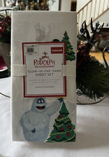 Pottery Barn Kids Rudolph Holiday Glow in the Dark Sheet Set TODDLER 3/PC NWT