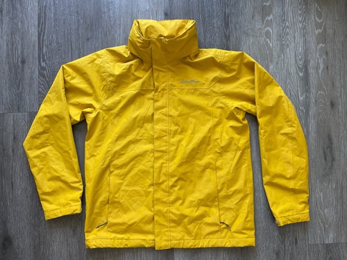 EDDIE BAUER Weatheredge Yellow Friday Harbor Rain Jacket Hike Coat Men's Medium - Picture 9 of 9