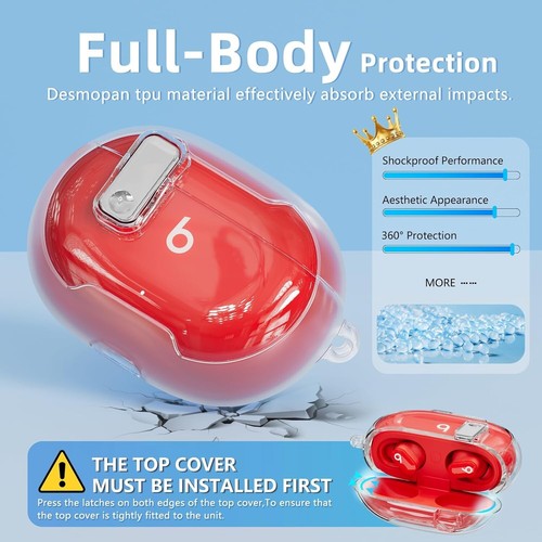【con bloqueo de seguridad】 para Beats Studio Buds/Studio Buds Plus Estuche Blanco Transparente-b2 - Imagen 2 de 7