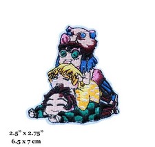Demon Slayer Anime Tanjiro Zenitsu Inosuke Characters Embroidered Iron On Patch