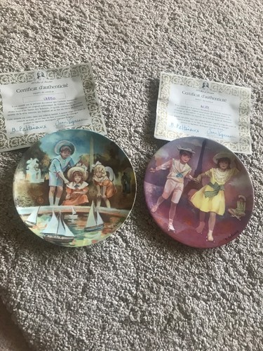 Limoges Les Enfants De La Fin Du Siecle X2 Plates Boxed/certificates - Picture 1 of 5
