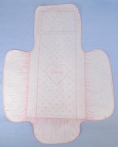 Vogue-Ginny-Doll-Bedspread-White-Cotton-Pink-Vintage-1950s-23