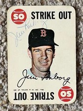 Jim Lonborg signed 1968 Topps Game Piece #14 - Red Sox