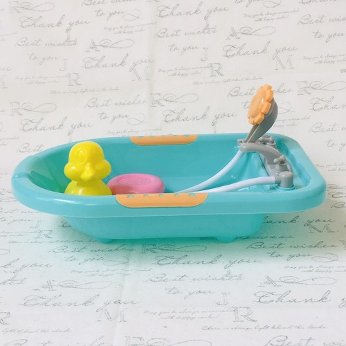Barbie Doll House Size Bathtub Playset Baby Blue w/Duck & Soap Accessories T-383 - Picture 2 of 8