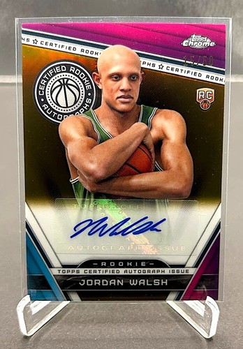 2023-24 Topps Chrome Jordan Walsh Gold Refractor RC Auto /50 #CRA-JOW Celtics - Picture 5 of 5