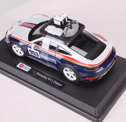 ZD Bburago 1:24 911 PSR Dakar Coupé #953 Modellino sportivo da corsa auto in metallo pressofuso - Foto 10 di 21