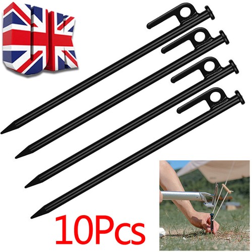 10 x 30cm Long Heavy Duty Gazebo Tent Pegs Commercial Grade Steel Marquee Stakes