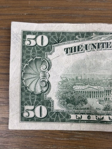 1950 D $50 FRN Fifty Dollar Federal Reserve Note Fine Circ Circulated - Picture 3 of 9