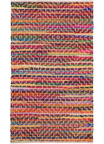 Rainbow Rag Rug Geometric Multi Colour Rugs Reversible Carpet Recycled Fabric - Picture 26 of 34