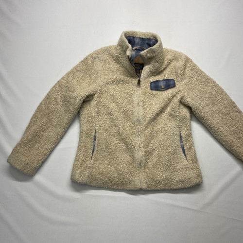 Pendleton Teddy Sherpa Jacke Damen S beige Acryl gefüttert Taschen Full Zip - Bild 2 von 20