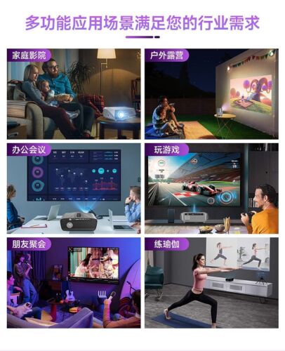 Proyector HD, enfoque automático inteligente 4K cine en casa Android 9.0,2.4/5.0 WiFi - Imagen 12 de 17
