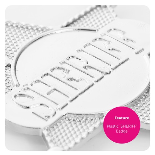 BOYS COWBOY FANCY DRESS COSTUME BROWN HAT BANDANA BADGE WORLD BOOK DAY WILD WEST - Picture 4 of 7