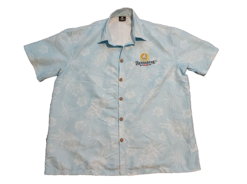 Bundaberg Bundy Rum Men's Large Embroidered Logo Hawaiian Shirt